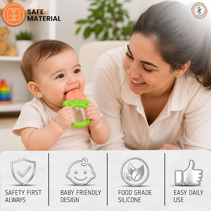 Baby Teething Toys 6-Pack | Newborn Teether Set | Food Grade Silicone | Freezer Safe | Soothing & Calming | BPA-Free | Frozen Teething Toys for Babies 0-6 Months | Essential Baby Gear