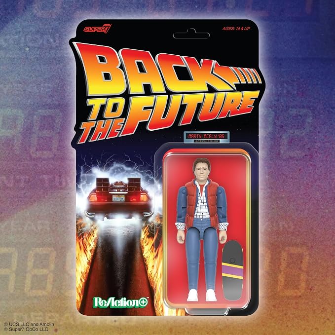 Super7 Reaction+ Back to the Future Marty McFly (1985) - 3.75" Back to the Future Action Figure with Accessories - Classic '80s Movie Collectibles and Retro Toys