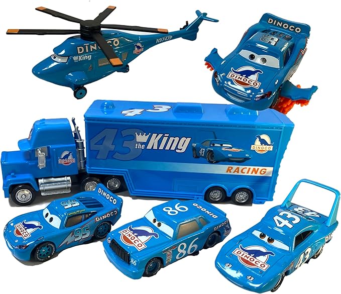 6PCS Movie Cars 2 3 Cars Assortment 1：55 Loose Diecast Vehicles Toys (6 PCS CAR Toy) (MP Dinoco Team)