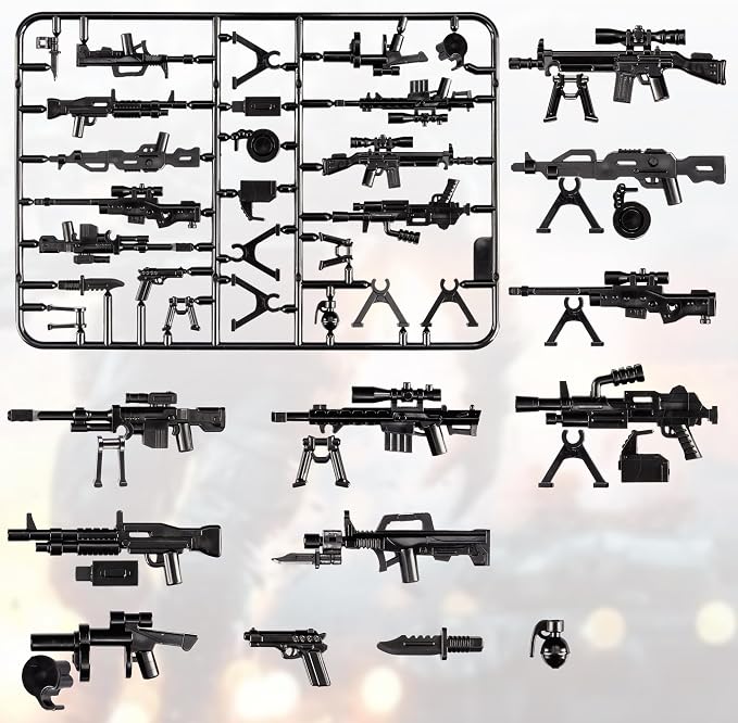 83 Pcs Toy Soldiers Figures US Army Battle Toy Set - Weapons Pack Military Weapon Battle Building Blocks Compatible with Major Brand, 3 Years Old and up