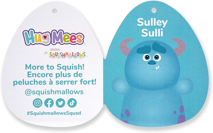 Squishmallows Original Disney and Pixar’s 10-Inch Sulley HugMees - Ultrasoft Official Jazwares Plush (Medium-Sized)