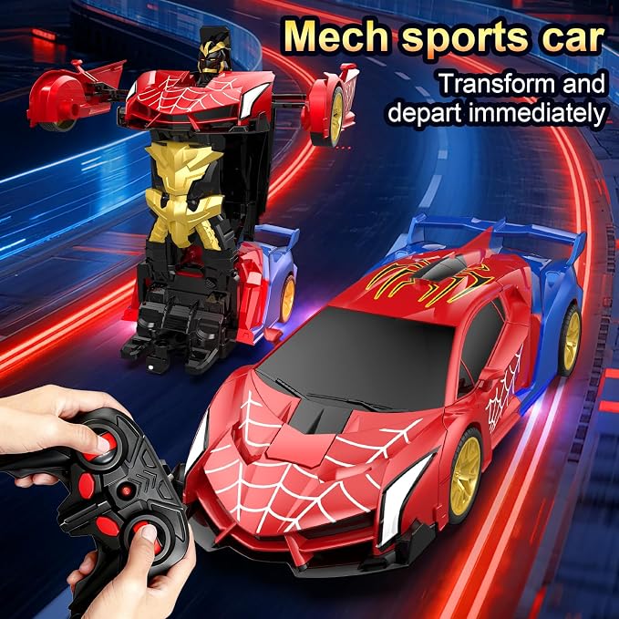 Blackma Transform Rc Cars for Boys 4-7 8-12, 2.4Ghz 1:18 Scale Remote Control Car with One-Button Deformation & 360° Rotation, Birthday Christmas Gift Toys for Kids Boys Ages 3-12
