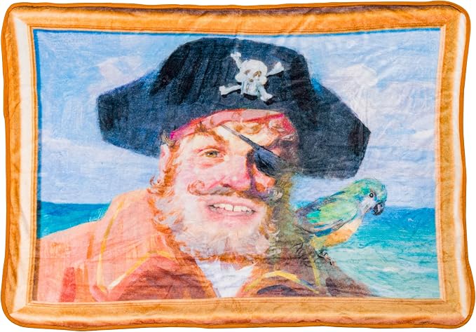 Silver Buffalo Spongebob Squarepants Featuring Captain Painty the Pirate 45" x 60" Fleece Throw, Soft and Cozy Blanket, 180 GSM