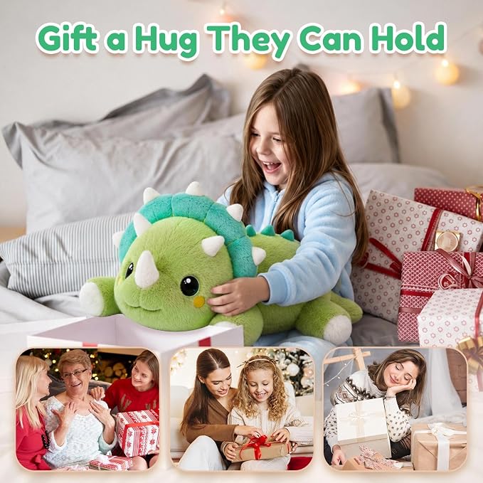 Triceratops Dinosaur Weighted Stuffed Animal Plush Toy(17.3 Inch, 1.7 Lbs)