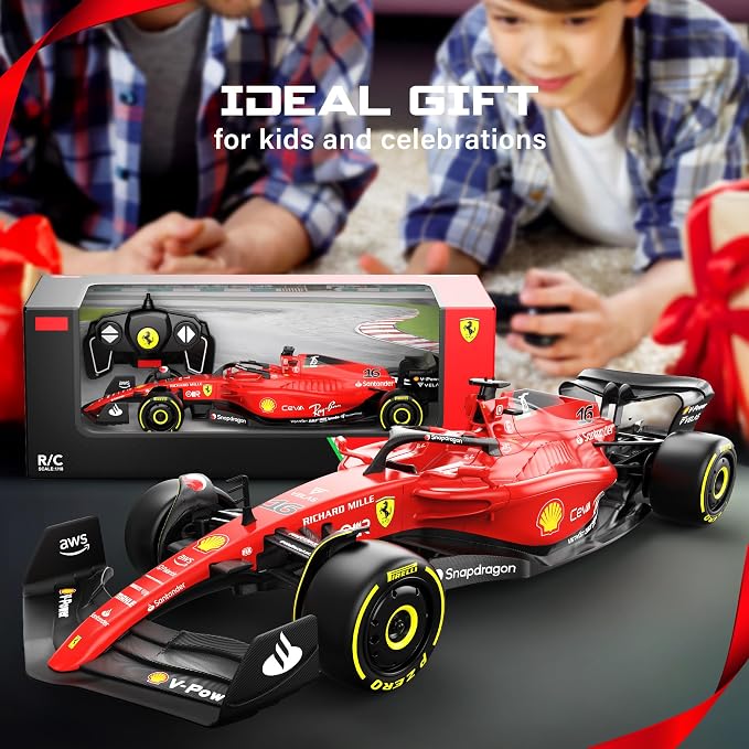 Voltz Toys Authentic Licensed 1:18 Ferrari F1 75 Remote Control Car - F1 Collection RC car Series for Kids and Adults - 2.4GHz RC Car for Gift (1:18 Ferrari F1 75)