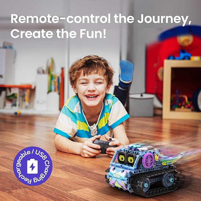 Sillbird Robot Building Kit with Remote Control STEM Gifts for Kids Boys Ages 8-12, Coding Robotic Creative Toys for Birthday - Build 5in1 Model with 469 Pieces