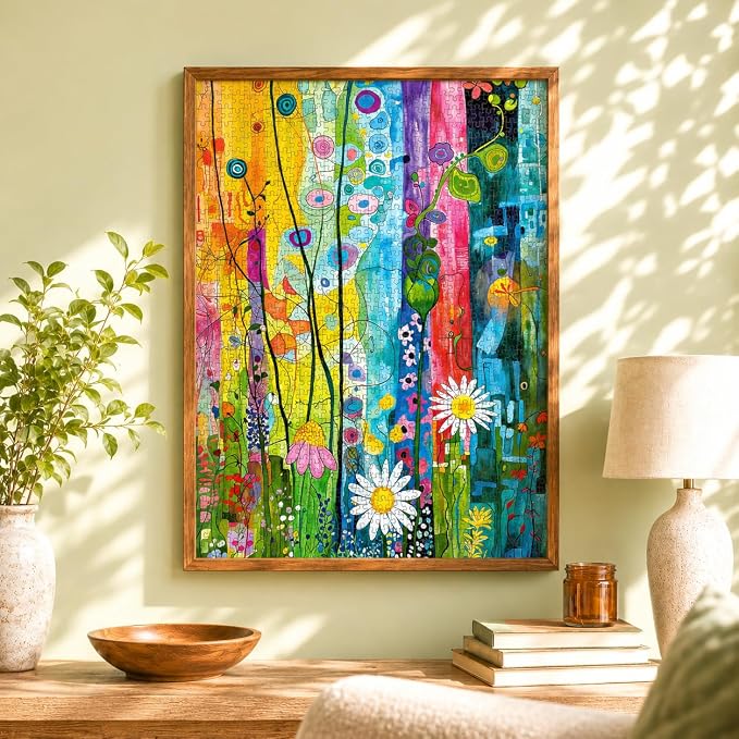 Cross & Glory - City Garden Rainbow Retreat - 1000 Piece Jigsaw Puzzle for Adults | Whimsical Flower Garden Cityscape | Vibrant Colors | Ideal for Puzzle Enthusiasts and Nature Lovers | Flower Puzzle