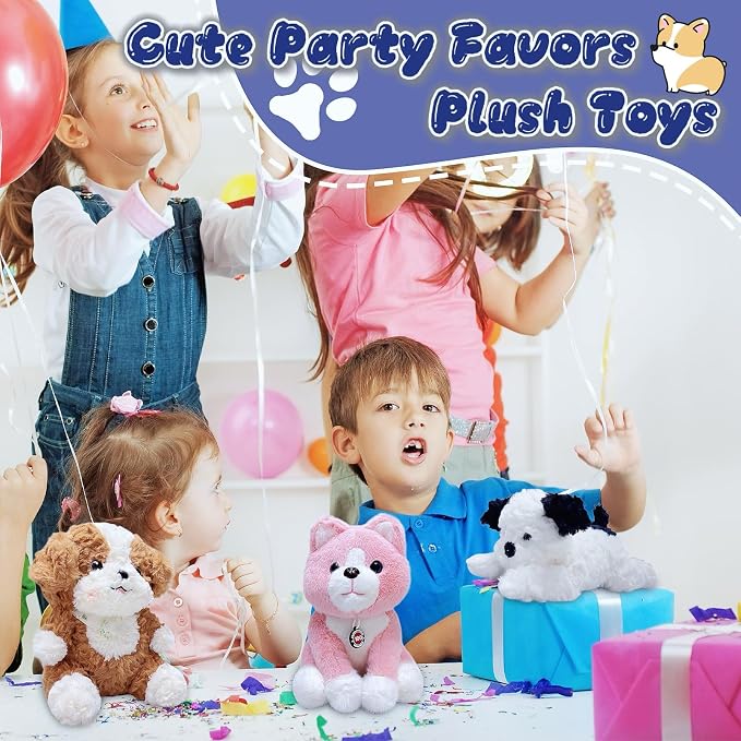 12" Brown Dog Stuffed Animals Plush Toys for Kids and Babies, Cute Puppy Plushies, Puppy Stuffed Animals Plush Toy for Carnival and Christmas Decorations, Dog Themed Party Favors