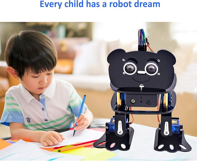 LAFVIN DIY 4-DOF Panda Robot Kit Programmable Dancing Robot Kit Support Android APP Control Compatible with Arduino IDE