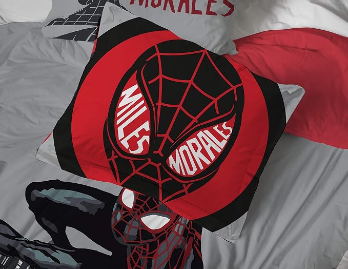 Jay Franco Marvel Miles Morales New Kid 7 Piece Full Bed Set - Includes Comforter & Sheet Set Bedding - Super Soft Fade Resistant Microfiber (Official Marvel Product)
