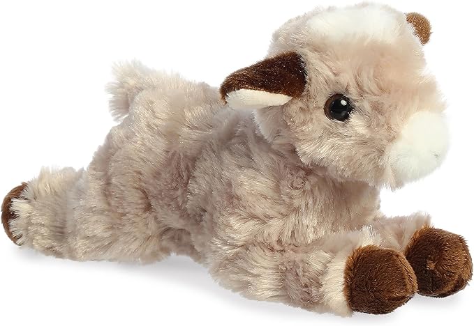 Aurora® Adorable Mini Flopsie™ Paisley Goat™ Stuffed Animal - Mini Companions Ready for Playful Adventures - for Kids All Ages, Toddlers, Adults, and Families - Brown 8 Inches
