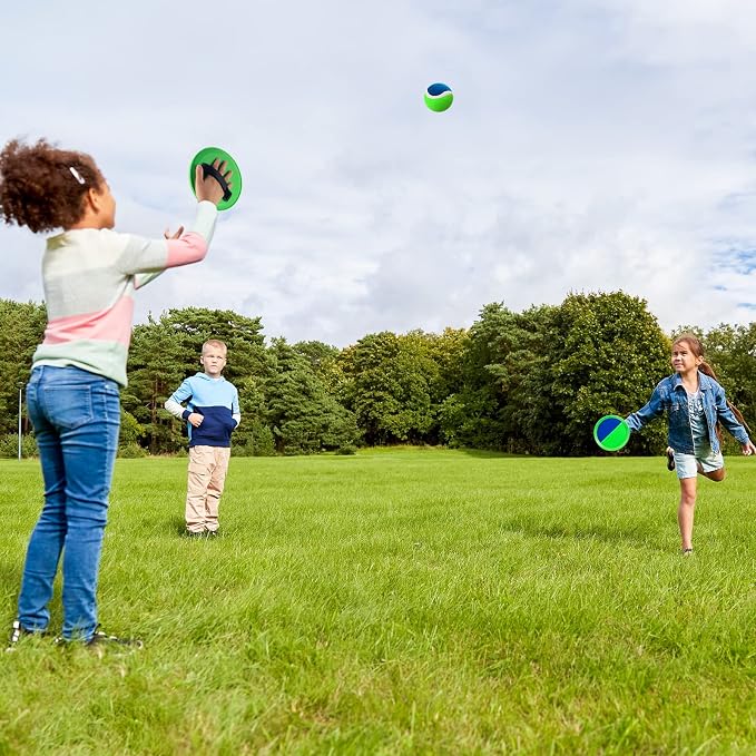 Beach Toys - Outdoor Games for Kids, Toss and Catch Ball Set with 6 Paddles 3 Balls, Gifts for 3 4 5 6 7 8+ Year Old Boys Girls Christmas Birthday, Perfect for Backyard, Parties, Camping, Family