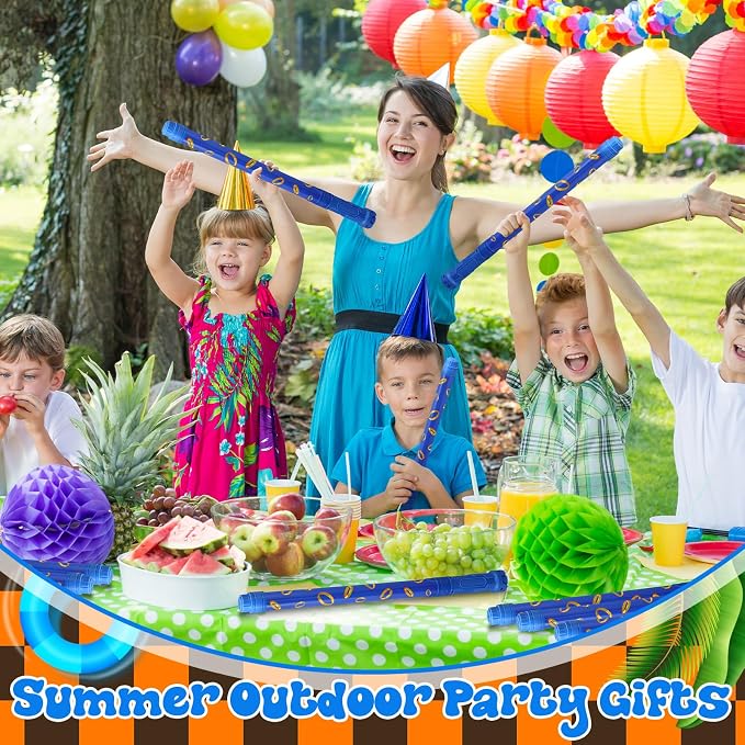 Halloscume 12 Pack Blue and Golden Rings Water Blaster 15.75 in Water Shooter Blasters Gun Party Favors for Kids Summer Outdoor Swimming Pool Backyard Beach Summer Games