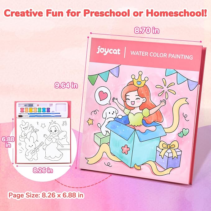 JoyCat Paint with Water Coloring Books for Toddlers, Watercolor Painting Sets for Kids Ages 3-5 4-8, Arts and Crafts Drawing Activities Toy Birthday Gifts for Boys Girls (Party)