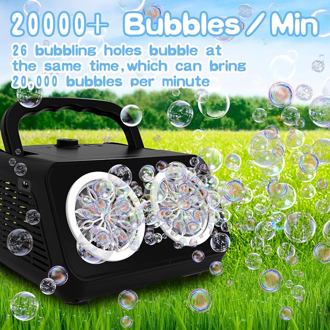 Bubble Machine,PANACARE Portable Automatic Bubble Blower.20000+ Bubbles per mins.Bubble Maker for Parties.Best Gifts for Kids and Toys for Pets.