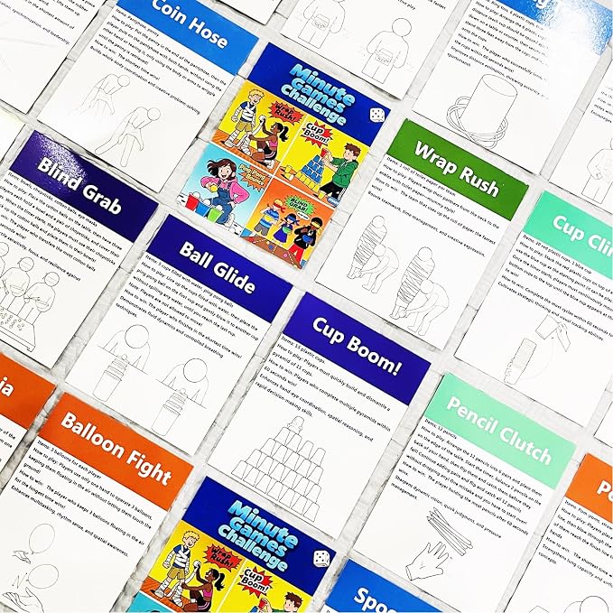Minute Challenges Games for Birthday Party Christmas Family Game Night Gathering 24 Day Advent Calendar Games Classroom Team Building Games for 2-12 Players