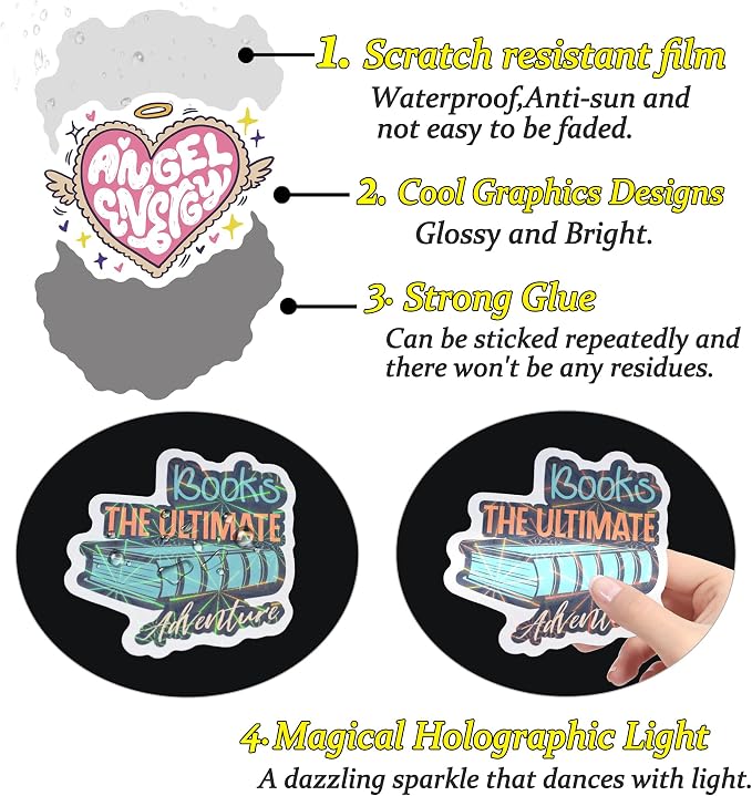 QTL Bookish Stickers for Readers, BookTok Party Supplies, Waterproof Vinyl Stickers for Kindle and Laptop, 80PCS