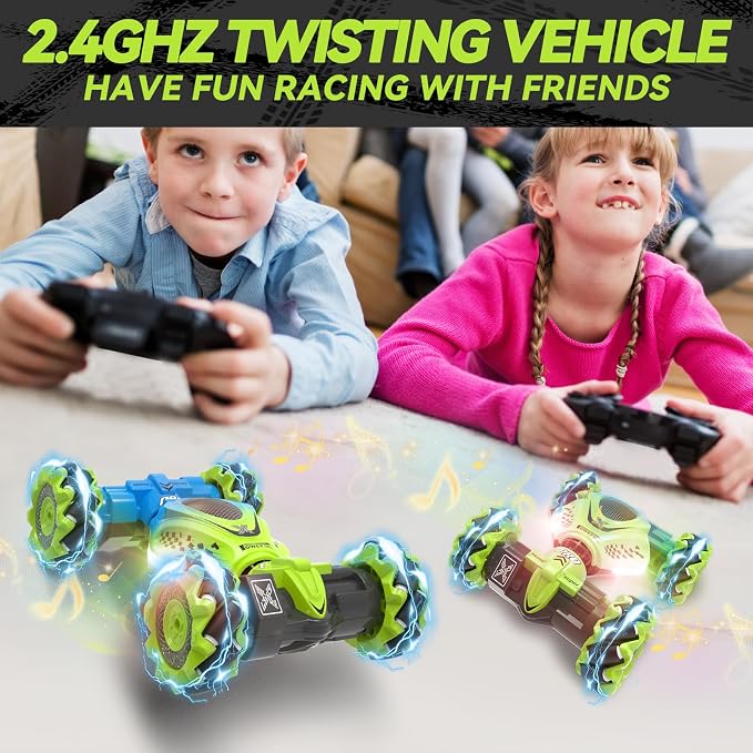 Dysaim Gesture RC Car Hand Controlled Stunt Car for 6-12 yr Boys Girls, 2.4GHz Remote Control Gesture Sensor Toy Drift Twist with Light Music for Kids Birthday Xmas Gift