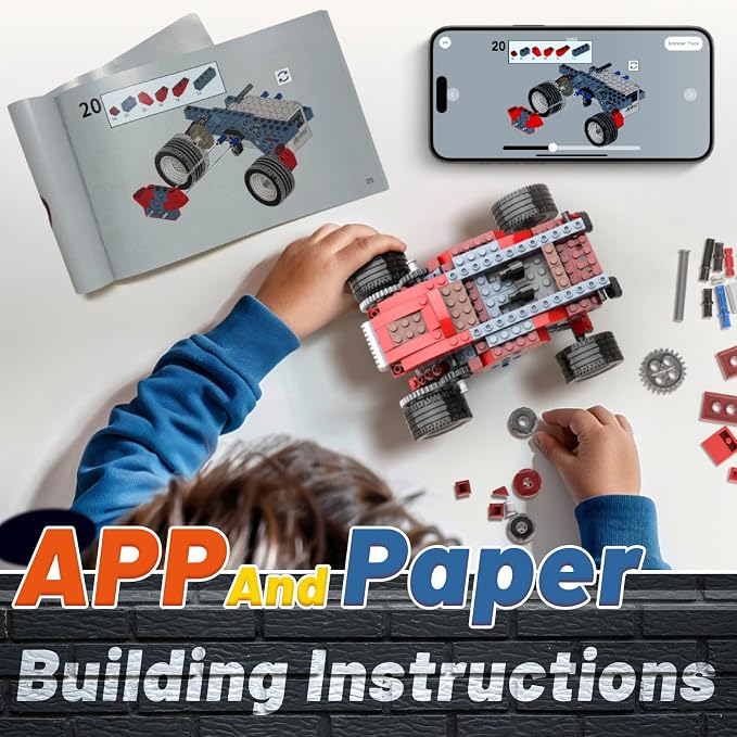 Apitor Robot B STEM Kits for 6-7 Year Old Boy, 8 in 1 Electric Monster Truck Building Toys for Kids 6-8 8-10, DIY Educational Construction Science Kit for Boys 6-12 Christmas Birthday Gift