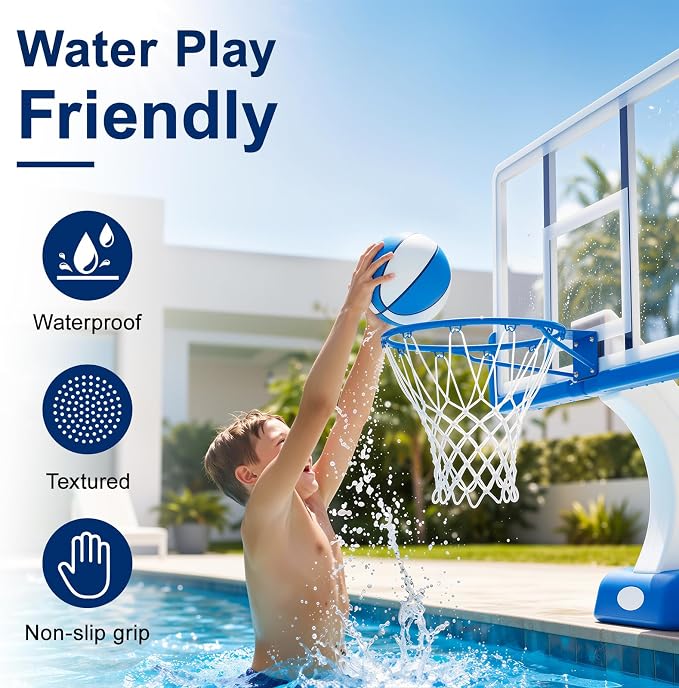5 Pack 6" Mini Basketball Set - Lightweight 90g PVC Small Basketball for Toddlers Boys Girls Teenagers Floating Water Pool Basketball for Indoor Outdoor Swimming Pool Games Basketball Hoop & Goal