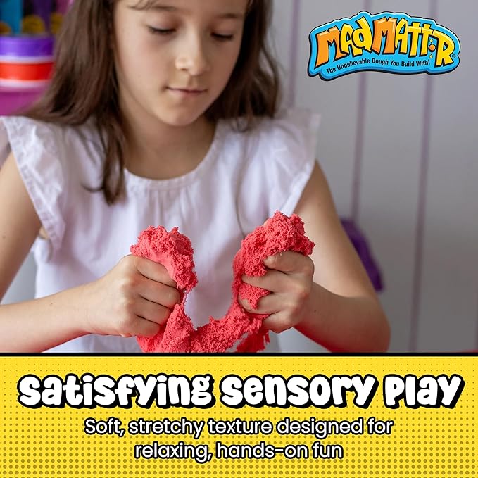 Mad Mattr 10 oz Sensory Dough Pouch, Soft Stretchy Play Dough for Kids, Never Dries Out, Mess-Free Modeling Clay for Creative Sensory Play, Ages 3 and Up, Pink