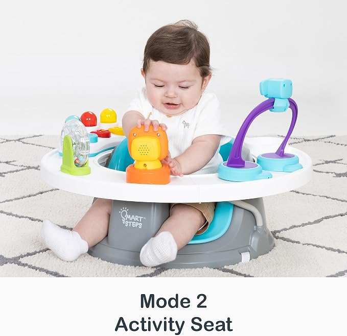 Smart Steps® Explore N’ Play 5-in-1 Activity to Booster Seat, Blue Safari Fun