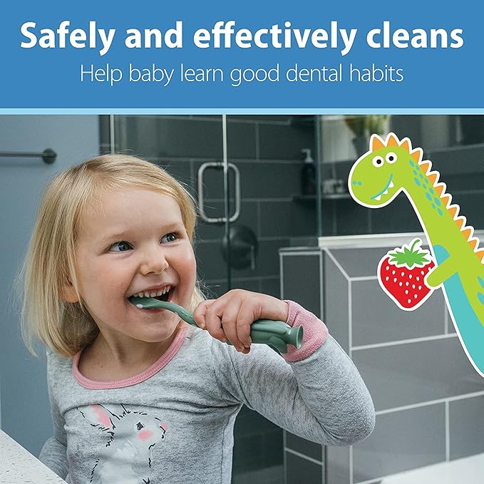 Dr. Brown's Infant-to-Toddler Toothbrush, Giraffe & Strawberry Toothpaste Set