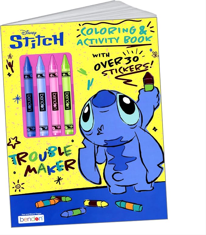 Bendon Lilo & Stitch Coloring and Activity Sticker Book with Coloring Book & Stickers, Card Craft, and More (Lilo and Stitch Stickers Activity Set)