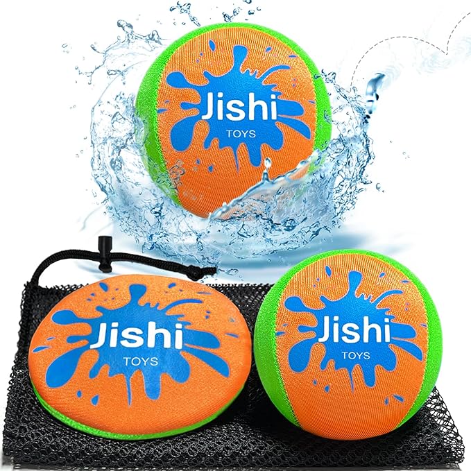 Water Skipping Balls for Pool Beach, Kids Toys Boys 8-12 Outdoor Summer Water Fun, Water Bouncing Balls Swimming Pool Games Activities for Kids Ages 3-5-7 4-8-12 Year Old Boys Girls Teens Adults Gifts