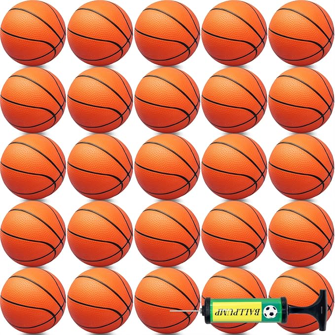 Oleitodh 40Pcs Mini Basketball Set, 6" Inch Small Basketballs with Pump for Over The Door Hoop Games, PVC Indoor Outdoor Play, Pool Beach Basketball, Party Favors, Adults Kids