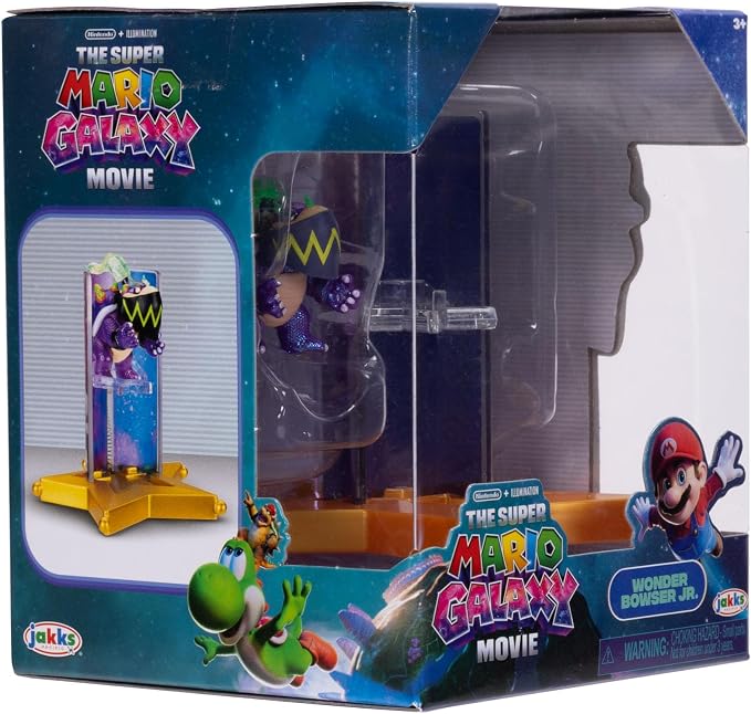 The Super Mario Galaxy Movie – 1.5” Mini Figures with Star Launcher Accessory 6-Pack Bundle - Includes Mario, Luigi, Yoshi, Princess Peach, Bowser Jr., and Wonder Bowser Jr.
