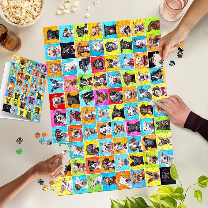 Puzzles for Adults 1000 Pieces, Jigsaw Puzzle, Dog Photo Booth, Fun Challenging Game, Interlock Perfectly No Dust, Gifts for Father's Mother’s Day