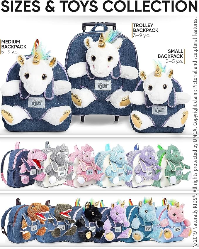 Naturally KIDS Unicorn Toys for Girls Age 4-6, Gifts for 5 Year Old Girls, Toddler Unicorn Backpack