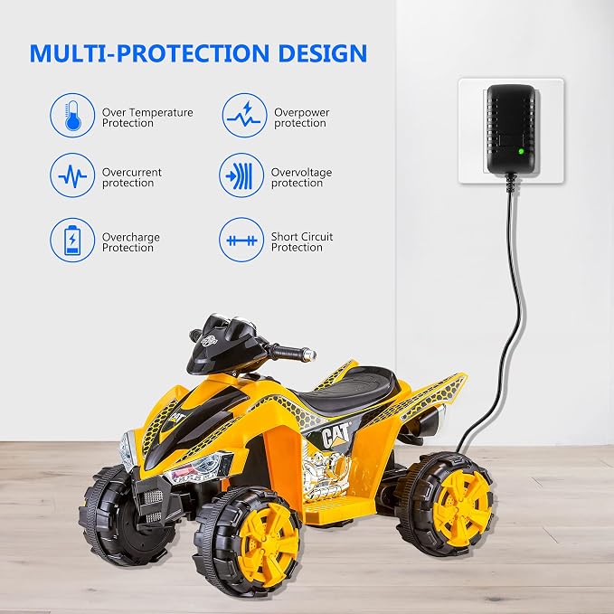 6V Battery Charger for Ride On Car Toys, 6 Volt Universal Ride On Car Charger for Mercedes-Benz, Ferrari, Dynacraft, Lamborghini, Flybar Bumper Car, Monster Jam Kids Riding Toy