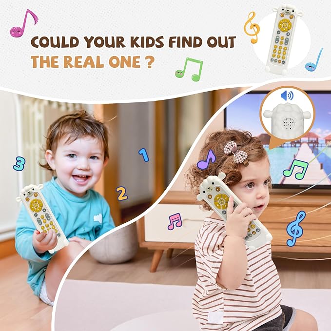 KIRALUMI Baby Remote Control Toy - Baby Musical Toys, Early Number Learning in 3 Languages (English, Spanish & French), Preschool Boys Girls Toys Gift 6, 12, 18 Months.