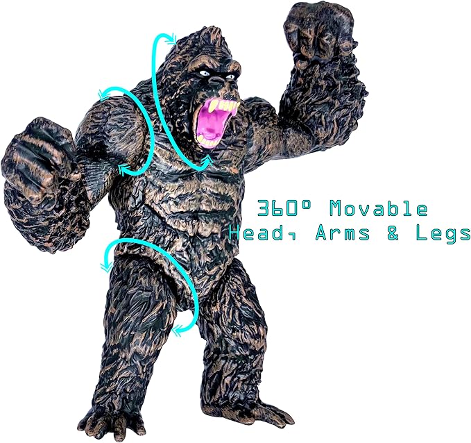 TwCare Set of 2 Monster Figure King of The Monsters vs King Kong Toys, Movable Joints Action Movie Series Soft Vinyl Toy Figures, Travel Bag