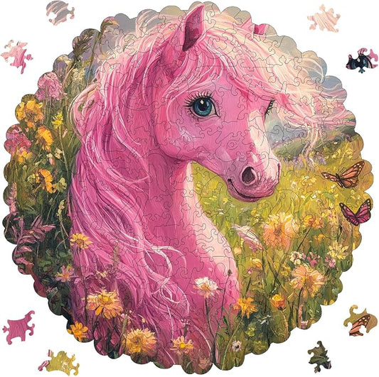 Ixfyloop Wooden Puzzles for Adults, Horse Wood Puzzle, Wooden Jigsaw Puzzles for Adults, Wooden Puzzles Birthday Gifts for Family Game Horse Puzzle Wooden Puzzles, 200 Pieces 11.2x11.1 inch