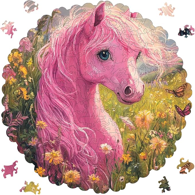 Ixfyloop Wooden Puzzles for Adults, Horse Wood Puzzle, Wooden Jigsaw Puzzles for Adults, Wooden Puzzles Birthday Gifts for Family Game Horse Puzzle Wooden Puzzles, 500 Pieces 16.5x16.3 Inch