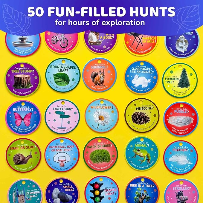 QUOKKA Scavenger Hunt Game for Toddlers 3-5 – 50 Toddler Activities Outdoor Cards Game Set - Fun Educational Play for Preschool Boys and Girls and Early Development
