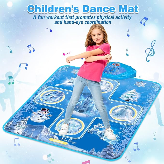 Kusntin Dance Mat for Kids, Adjustable Volume, Built-in Music, 5 Game Modes, Dancing Game Pad for 3 4 5 6 7 8+ Year Old Girls Boys, Dance Toys Gifts, Perfect Xmas Birthday Gifts…