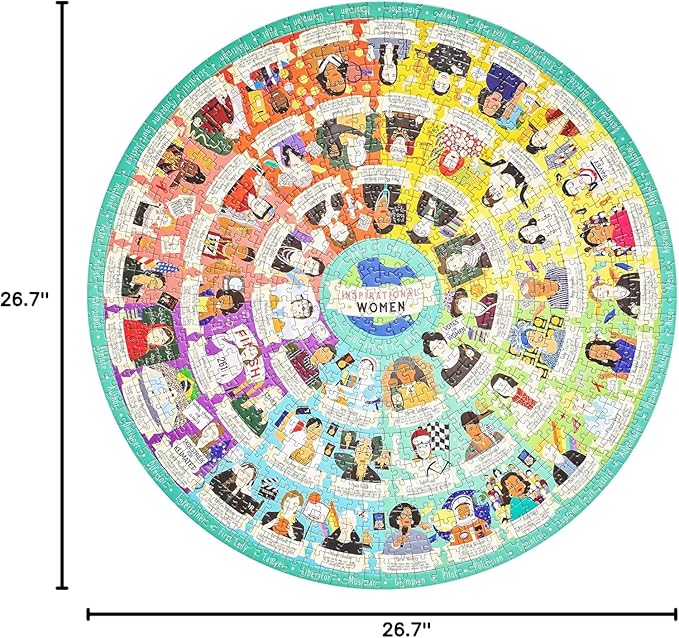 Ridley’s Inspirational Women Feminist Circular Jigsaw Puzzle, 1000-Piece Puzzle – Features 54 Inspirational Feminist Icons, Educational Jigsaw Puzzle for Women, Men and Kids – Makes a Great Gift Idea