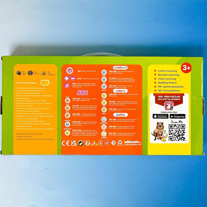 QUOKKA Educational Toys for Kids 5-7 Year Old - Vertical ABC Learning Wall Chart for Toddlers Age 3 4 6+ - Interactive Speech Therapy Poster Boy Girl - Autism Puzzle Game 8-10-12