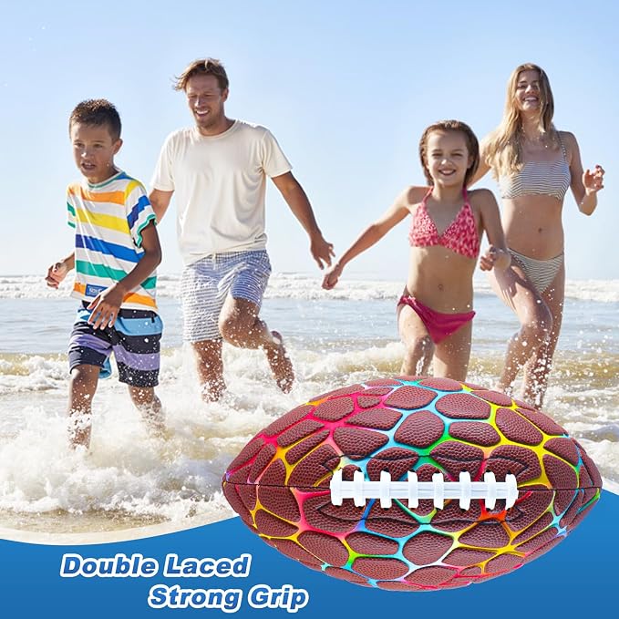 Jasonwell Pool Beach Water Football - Strong Grip Waterproof Football for All-Weather Play Pool Toys Beach Games Outdoor Sports Lake Toy Christmas Birthday Gifts for Kids Boys Teens Adults