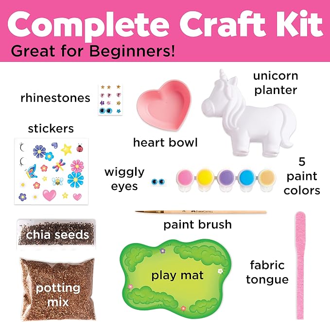 Creativity for Kids Unicorn Self-Watering Plant Pet, Unicorn Crafts for Girls, Summer Activities for Kids, DIY Garden Craft Kit (Ages 6+)