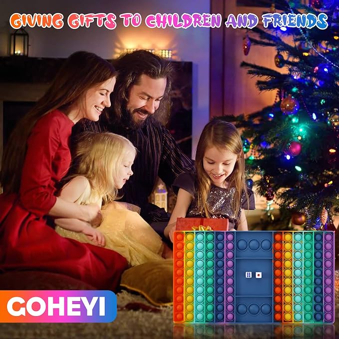 Pop Games Sensory Fidget Toy, Pop Board Math Games for Kids Family Games Multiplication Game, Stress Relief Toys Girls Boys with Autism ADHD Birthday Gifts for Grandkids (2pcs)