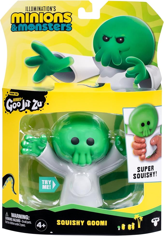 Minions Illumination's Monsters x Heroes of Goo JIT Zu, Squishy Goomi Action Figure. Super Gooey Filling, Stretches up to 3 Times His Size! from the Monster Movie.
