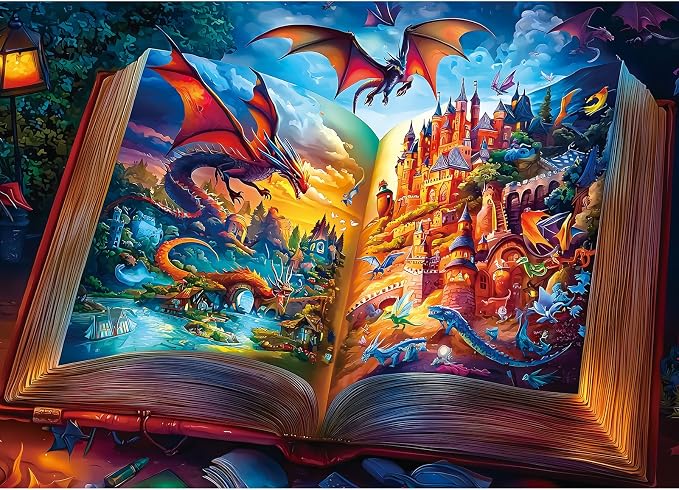 Jigsaw Puzzles 1000 Pieces Magical Storybook Puzzles for Adults 1000 Pieces World Fantasy Scene Landscape Puzzle for Adults and Teens Family Challenging for Game Nights (27.5 x 19.7 Inch)