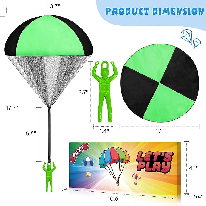 Parachute Toy for Kids, Outdoor Toys Flying Parachute Men, Inside & Outside Toys for or 3 4 5 6 7 8 9 10 11 12 Year Old, Christmas Stocking Stuffers for Kids Grandkids Ideal 2025 Unique Party Favors