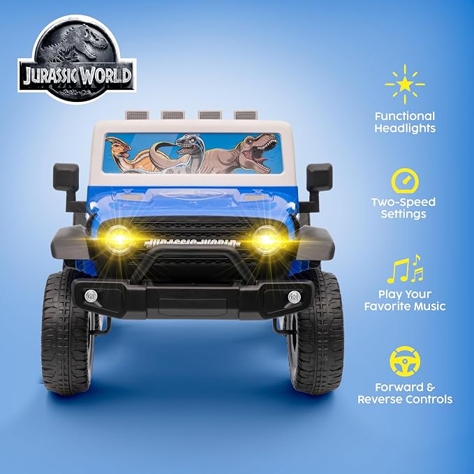 Jurassic - Ride On Toy for Kids, LED Headlights, Music and Horn