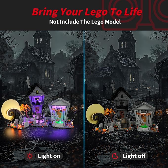 BRIKSMAX 2.0 Light Kit for Disney Tim Burton's The Nightmare Before Christmas - Innovative LED Lighting Compatible with Lego Ideas 21351